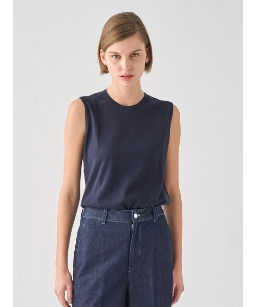 JOHN SMEDLEY(ジョンスメドレー)の「ノースリーブコットンニットプルオーバー(ニット/セーター・レディース・ネイビー・S/M)」の3枚目の写真