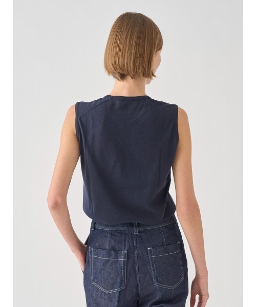 JOHN SMEDLEY(ジョンスメドレー)の「ノースリーブコットンニットプルオーバー(ニット/セーター・レディース・ネイビー・S/M)」の6枚目の写真