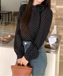 Per sist ence（パーシエンス）の「ドットリボンハイネックブラウス（シャツ/ブラウス）」
