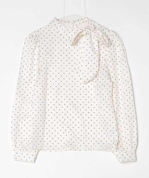 Per sist ence（パーシエンス）の「ドットリボンハイネックブラウス（シャツ/ブラウス・レディース・ブラック/ホワイト・MEDIUM/LARGE/SMALL）」の9枚目の写真