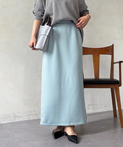 un dix cors(アンディコール)の「ボンディングスカート(スカート・レディース・ブラック/アイボリー/ブルー系その他・FREE)」の1枚目の写真