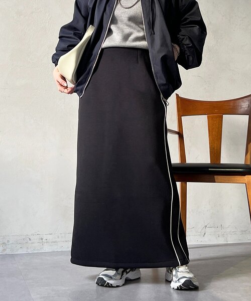 un dix cors(アンディコール)の「ボンディングスカート(スカート・レディース・ブラック/アイボリー/ブルー系その他・FREE)」の3枚目の写真