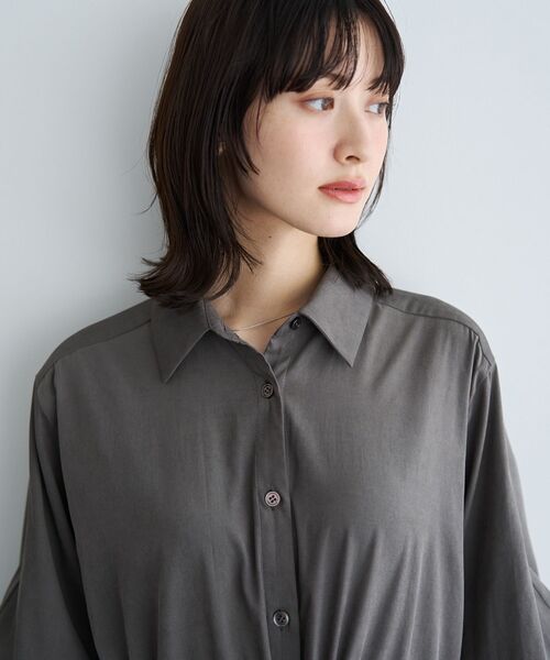 YECCA VECCA（イェッカヴェッカ）の「【UVカット】2way袖バルーンワンピース（シャツワンピース・レディース・ライトベージュ/グリーン系その他3/ラベンダー/チャコールグレー・FREE）」の20枚目の写真