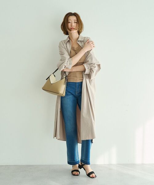 YECCA VECCA（イェッカヴェッカ）の「【UVカット】2way袖バルーンワンピース（シャツワンピース・レディース・ライトベージュ/グリーン系その他3/ラベンダー/チャコールグレー・FREE）」の9枚目の写真