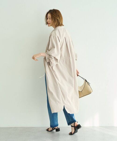 YECCA VECCA（イェッカヴェッカ）の「【UVカット】2way袖バルーンワンピース（シャツワンピース・レディース・ライトベージュ/グリーン系その他3/ラベンダー/チャコールグレー・FREE）」の12枚目の写真