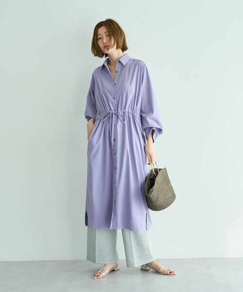 YECCA VECCA（イェッカヴェッカ）の「【UVカット】2way袖バルーンワンピース（シャツワンピース・レディース・ライトベージュ/グリーン系その他3/ラベンダー/チャコールグレー・FREE）」の14枚目の写真