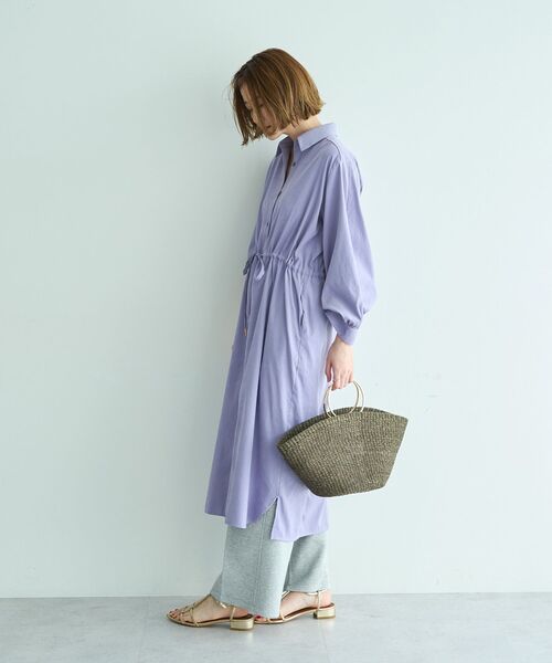 YECCA VECCA（イェッカヴェッカ）の「【UVカット】2way袖バルーンワンピース（シャツワンピース・レディース・ライトベージュ/グリーン系その他3/ラベンダー/チャコールグレー・FREE）」の18枚目の写真