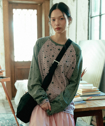 KOOKEESEE（クキシ）の「星レッグランスリーブTシャツ_ピンク/カーキ（Tシャツ/カットソー）」