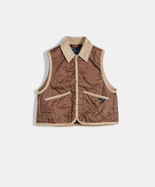 LAVENHAM(ラベンハム)の「Unwadded Cropped Raydon Gilet Womens / アンワディッド クロップド レイドン ジレ ウィメンズ(ベスト・レディース・ダークブラック/ブラウン/オフホワイト・8/10/12)」の12枚目の写真