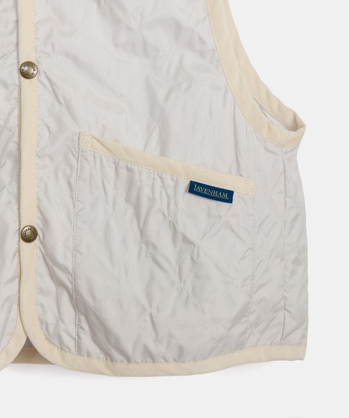 LAVENHAM(ラベンハム)の「Unwadded Cropped Raydon Gilet Womens / アンワディッド クロップド レイドン ジレ ウィメンズ(ベスト・レディース・ダークブラック/ブラウン/オフホワイト・8/10/12)」の20枚目の写真