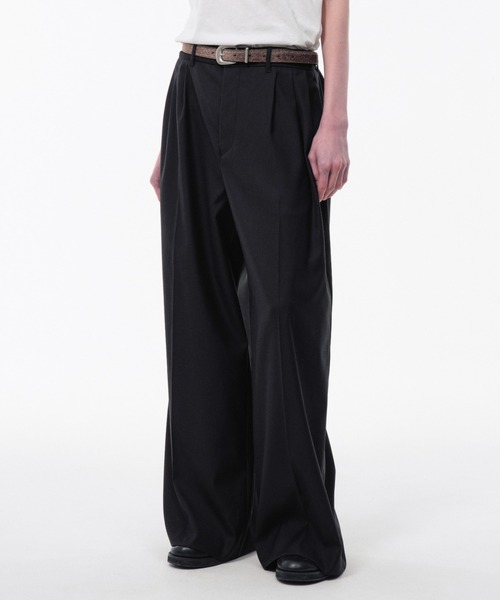 CAMPHOR WOOD(カンファーウッド)の「3 TUCK WIDE BAGGY SLACKS / 3タックワイドバギースラックス(スラックス・メンズ・ブラック/グレー/グレー系1・SMALL/MEDIUM/LARGE)」の5枚目の写真