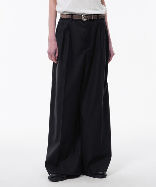 CAMPHOR WOOD(カンファーウッド)の「3 TUCK WIDE BAGGY SLACKS / 3タックワイドバギースラックス(スラックス・メンズ・ブラック/グレー/グレー系1・SMALL/MEDIUM/LARGE)」の6枚目の写真