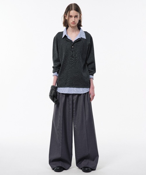 CAMPHOR WOOD(カンファーウッド)の「3 TUCK WIDE BAGGY SLACKS / 3タックワイドバギースラックス(スラックス・メンズ・ブラック/グレー/グレー系1・SMALL/MEDIUM/LARGE)」の16枚目の写真
