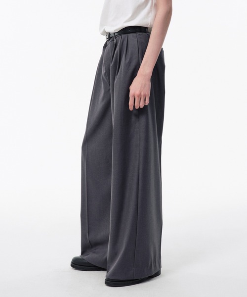 CAMPHOR WOOD(カンファーウッド)の「3 TUCK WIDE BAGGY SLACKS / 3タックワイドバギースラックス(スラックス・メンズ・ブラック/グレー/グレー系1・SMALL/MEDIUM/LARGE)」の19枚目の写真