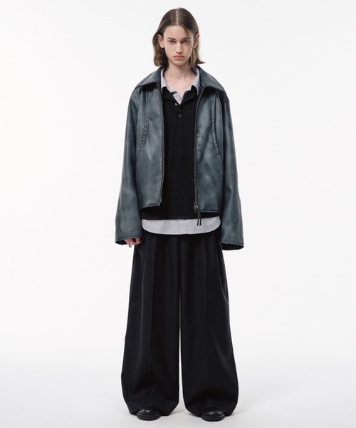 CAMPHOR WOOD(カンファーウッド)の「3 TUCK WIDE BAGGY SLACKS / 3タックワイドバギースラックス(スラックス・メンズ・ブラック/グレー/グレー系1・SMALL/MEDIUM/LARGE)」の4枚目の写真