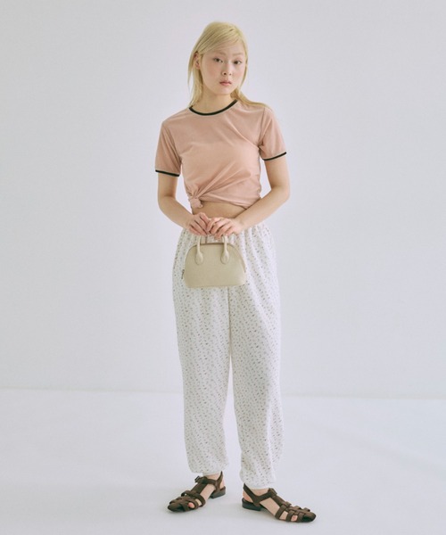 EN NEUME（エンノイム）の「Sheer Velor Ringer Tee（Tシャツ/カットソー・レディース・アイボリー/ピンク/グリーン・FREE）」の19枚目の写真