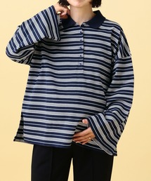 LEPSIM | 【産前・産後対応】マタニティ／ボーダーポロ襟プルオーバー　639322(マタニティウェア/グッズ)