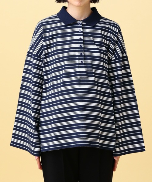 LEPSIM（レプシィム）の「【産前・産後対応】マタニティ／ボーダーポロ襟プルオーバー　639322（マタニティウェア/グッズ・レディース・ネイビー/ライトピンク・FREE）」の17枚目の写真