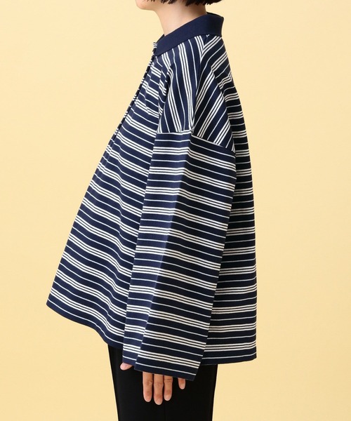 LEPSIM（レプシィム）の「【産前・産後対応】マタニティ／ボーダーポロ襟プルオーバー　639322（マタニティウェア/グッズ・レディース・ネイビー/ライトピンク・FREE）」の18枚目の写真