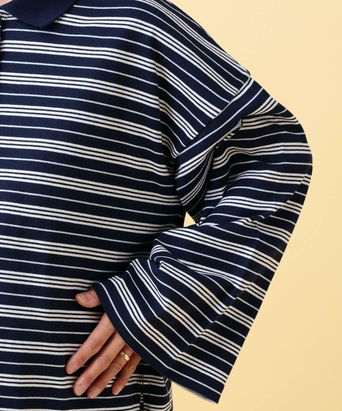 LEPSIM（レプシィム）の「【産前・産後対応】マタニティ／ボーダーポロ襟プルオーバー　639322（マタニティウェア/グッズ・レディース・ネイビー/ライトピンク・FREE）」の21枚目の写真