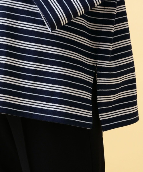 LEPSIM（レプシィム）の「【産前・産後対応】マタニティ／ボーダーポロ襟プルオーバー　639322（マタニティウェア/グッズ・レディース・ネイビー/ライトピンク・FREE）」の22枚目の写真