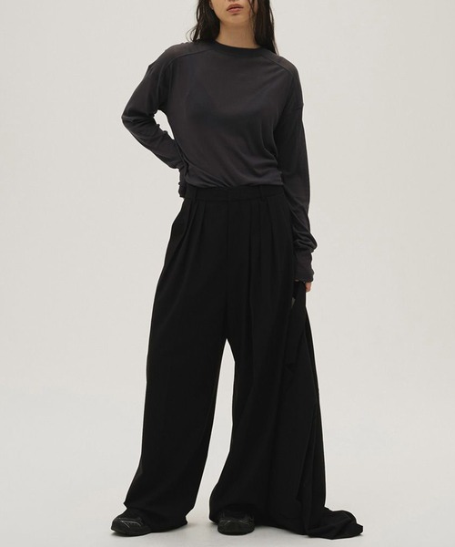 TODAYFUL（トゥデイフル）の「【TODAYFUL/トゥデイフル】Hightwist Gauze Long T-shirts/ハイゲージガーゼロングティーシャツ（Tシャツ/カットソー・レディース・インディゴブルー/ブラウン/ホワイト・FREE）」の6枚目の写真