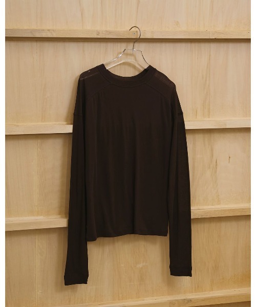 TODAYFUL（トゥデイフル）の「【TODAYFUL/トゥデイフル】Hightwist Gauze Long T-shirts/ハイゲージガーゼロングティーシャツ（Tシャツ/カットソー・レディース・インディゴブルー/ブラウン/ホワイト・FREE）」の5枚目の写真