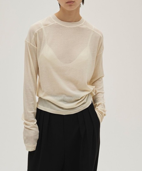 TODAYFUL（トゥデイフル）の「【TODAYFUL/トゥデイフル】Hightwist Gauze Long T-shirts/ハイゲージガーゼロングティーシャツ（Tシャツ/カットソー・レディース・インディゴブルー/ブラウン/ホワイト・FREE）」の11枚目の写真
