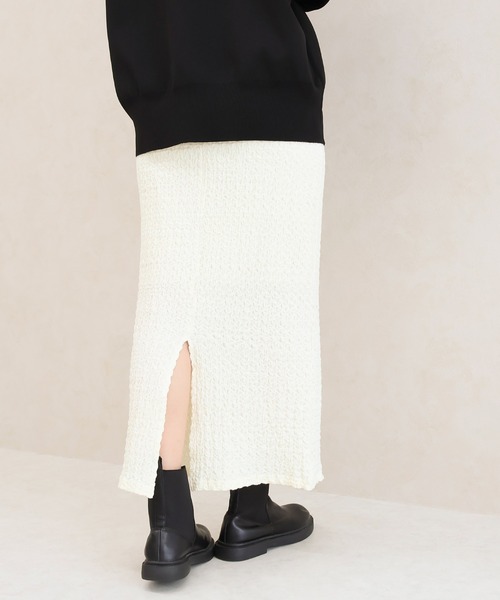 Social GIRL(ソーシャルガール)の「【SL】【it】【Social GIRL】バックスリットジャガードロングスカート(スカート・レディース・ベージュ・M)」の6枚目の写真