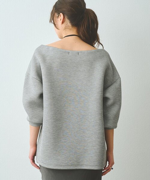 Whim Gazette（ウィムガゼット）の「オフショルダンボールプルオーバー（Tシャツ/カットソー・レディース・ライトグレー/オフホワイト・FREE）」の18枚目の写真