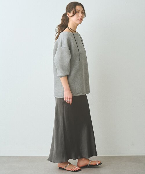 Whim Gazette（ウィムガゼット）の「オフショルダンボールプルオーバー（Tシャツ/カットソー・レディース・ライトグレー/オフホワイト・FREE）」の14枚目の写真