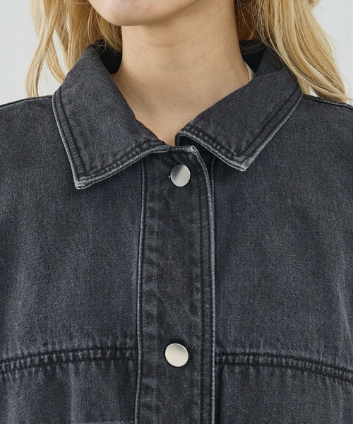 NOMINE（ノミネ）の「【NOMINE】【セットアップ対応】オーバーサイズ デニム ジャケット / カバーオール（ブルゾン・レディース・ブルー/チャコールグレー・フリー）」の17枚目の写真