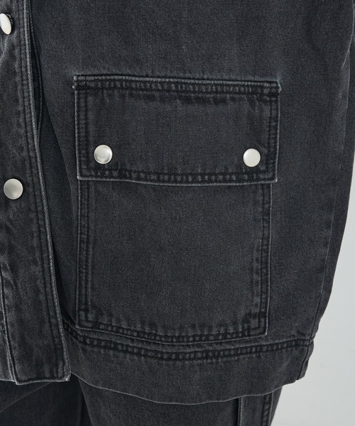 NOMINE（ノミネ）の「【NOMINE】【セットアップ対応】オーバーサイズ デニム ジャケット / カバーオール（ブルゾン・レディース・ブルー/チャコールグレー・フリー）」の20枚目の写真