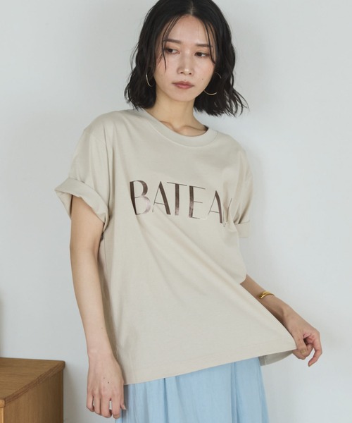 Doux archives(ドゥアルシーヴ)の「BATEAU_TEE(Tシャツ/カットソー・レディース・ホワイト/ブラック/グレイッシュベージュ/ホワイト×シルバー・FREE)」の4枚目の写真
