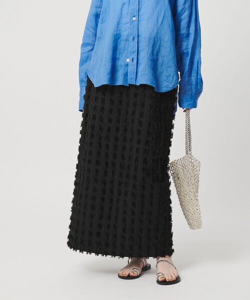 BEAUTY&YOUTH UNITED ARROWS（ビューティーアンドユースユナイテッドアローズ）の「スクエア フリンジ ジャガード スカート（スカート・レディース・ホワイト/ブラック・S/M）」の3枚目の写真