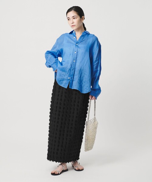 BEAUTY&YOUTH UNITED ARROWS（ビューティーアンドユースユナイテッドアローズ）の「スクエア フリンジ ジャガード スカート（スカート・レディース・ホワイト/ブラック・S/M）」の5枚目の写真