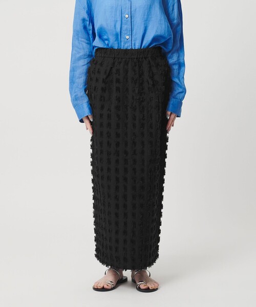 BEAUTY&YOUTH UNITED ARROWS（ビューティーアンドユースユナイテッドアローズ）の「スクエア フリンジ ジャガード スカート（スカート・レディース・ホワイト/ブラック・S/M）」の6枚目の写真