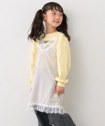 CIAOPANIC TYPY | 【KIDS】ランジェリーレースドットキャミチュニック《ジュニアサイズあり》(キャミソール)