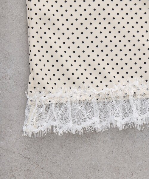 CIAOPANIC TYPY（チャオパニックティピー）の「【KIDS】ランジェリーレースドットキャミチュニック《ジュニアサイズあり》（キャミソール・キッズ・ブラック/ホワイト・150/130/110）」の18枚目の写真