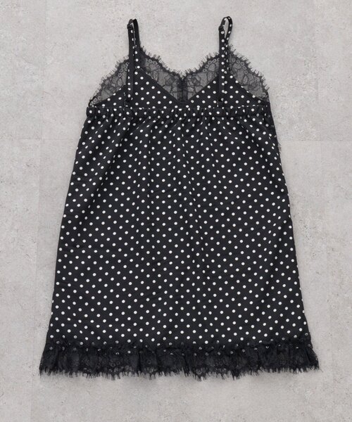CIAOPANIC TYPY（チャオパニックティピー）の「【KIDS】ランジェリーレースドットキャミチュニック《ジュニアサイズあり》（キャミソール・キッズ・ブラック/ホワイト・150/130/110）」の20枚目の写真