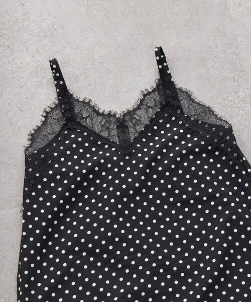 CIAOPANIC TYPY（チャオパニックティピー）の「【KIDS】ランジェリーレースドットキャミチュニック《ジュニアサイズあり》（キャミソール・キッズ・ブラック/ホワイト・150/130/110）」の21枚目の写真
