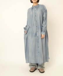 D1689 2.2ozデニムヴィンテージギャザーワンピース