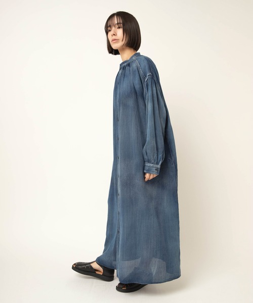 RNA-N(アールエヌエーエヌ)の「D1689 2.2ozデニムヴィンテージギャザーワンピース(ワンピース・レディース・ライトインディゴブルー/ダークインディゴブルー・MEDIUM/SMALL)」の9枚目の写真