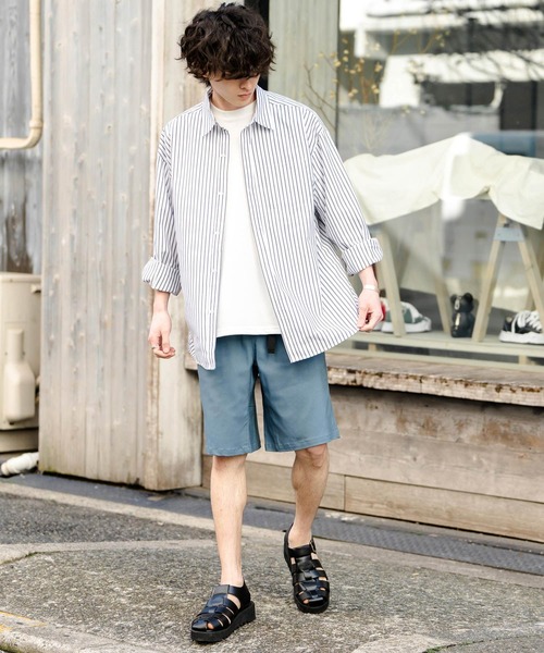 Rocky Monroe(ロッキーモンロー)の「接触冷感 多機能素材ショートクライミングイージーワイドパンツ(その他パンツ・メンズ・ブルーグレー/オフホワイト/ブラウン/ネイビー/インディゴブルー/ベージュ/サックスブルー/カーキ/ブラック/グレー/ブルーグリーン/チャコール・L/M/XL)」の18枚目の写真
