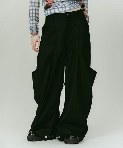 Knuth Marf（クヌースマーフ）の「Knuth Marf/クヌースマーフ high-boot detail pants（スラックス・レディース・チャコールグレー/ブラック・SMALL/X-SMALL）」の3枚目の写真