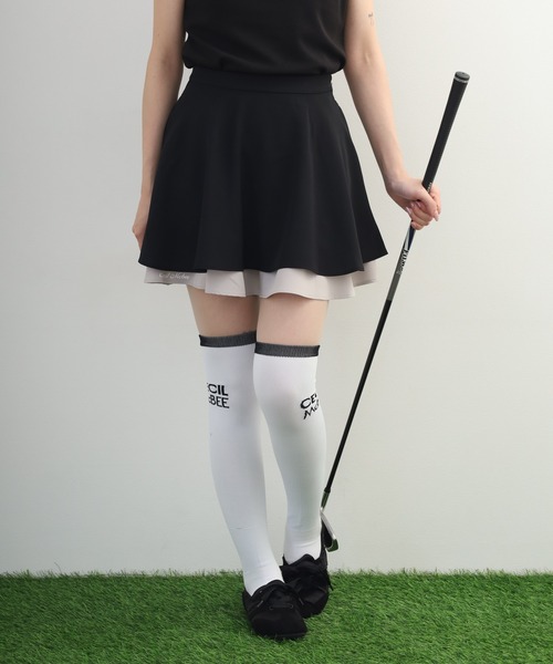 CECIL McBEE（セシルマクビー）の「Two-Tier Flare Skirt トゥー-ティア フレアスカート（スカート・レディース・ブラック/ピンク・M/S）」の4枚目の写真