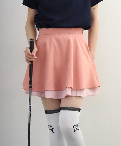 CECIL McBEE（セシルマクビー）の「Two-Tier Flare Skirt トゥー-ティア フレアスカート（スカート・レディース・ブラック/ピンク・M/S）」の10枚目の写真