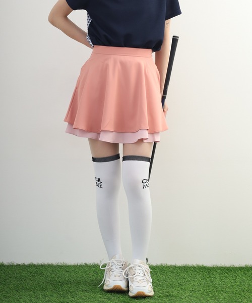 CECIL McBEE（セシルマクビー）の「Two-Tier Flare Skirt トゥー-ティア フレアスカート（スカート・レディース・ブラック/ピンク・M/S）」の14枚目の写真