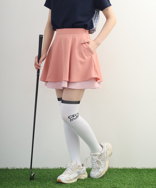 CECIL McBEE（セシルマクビー）の「Two-Tier Flare Skirt トゥー-ティア フレアスカート（スカート・レディース・ブラック/ピンク・M/S）」の15枚目の写真