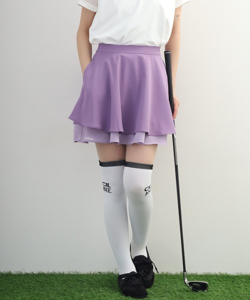 CECIL McBEE（セシルマクビー）の「Two-Tier Flare Skirt トゥー-ティア フレアスカート（スカート・レディース・ブラック/ピンク・M/S）」の18枚目の写真